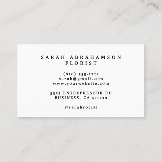 Elegante roze rozen Visitekaartjes (Achterkant)