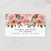 Elegante roze rozen Visitekaartjes (Voorkant)