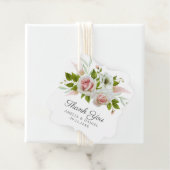 Elegante roze rozen Waterverf bloemenbruiloft Bedankjes Labels (In situ)