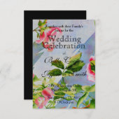 Elegante roze rozen waterverf bloemig kaart (Voorkant / Achterkant)