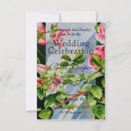 Elegante roze rozen waterverf bloemig kaart