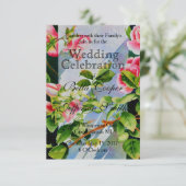 Elegante roze rozen waterverf bloemig kaart (Staand voorkant)