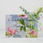 Elegante roze rozen waterverf bloemig kaart (Staand voorkant)