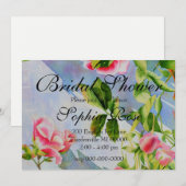 Elegante roze rozen waterverf bloemig kaart (Voorkant / Achterkant)