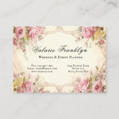 Elegante Roze Rozen Wedding Event Planner Visitekaartje (Voorkant)
