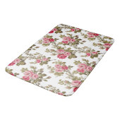 Elegante  Roze Rozen-witte achtergrond Badmat (Gekanteld)