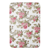 Elegante  Roze Rozen-witte achtergrond Badmat (Voorkant Verticaal)