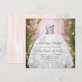 Elegante Roze Rozen Witte Quinceanera Uitnodiginge Kaart (Voorkant / Achterkant)