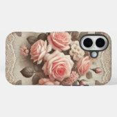 Elegante  Roze Rozenbloem met Kant Case-Mate iPhone Case (Achterkant (horizontaal))
