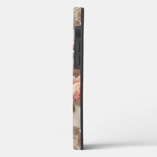 Elegante  Roze Rozenbloem met Kant Case-Mate iPhone Case (Achterkant / Links)