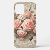 Elegante  Roze Rozenbloem met Kant Case-Mate iPhone Case (Achterkant)