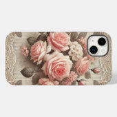 Elegante Roze Rozenbloem met Kant Case-Mate iPhone Case (Achterkant (horizontaal))