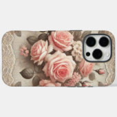 Elegante Roze Rozenbloem met Kant Case-Mate iPhone Case (Achterkant (horizontaal))
