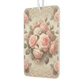 Elegante  Roze Rozenbloem met Kant Luchtverfrisser (Links)