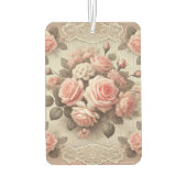 Elegante  Roze Rozenbloem met Kant Luchtverfrisser (Achterkant)