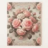 Elegante  Roze Rozenbloem met Kant Planner (Achterkant)