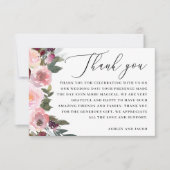 Elegante roze rozenbloemen. Tuin bloemenbruiloft Bedankkaart (Voorkant)