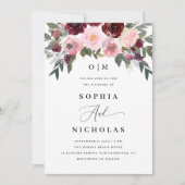 Elegante roze rozenbloemen. Tuin bloemenbruiloft Kaart (Voorkant)