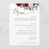 Elegante roze rozenbloemen. Tuin bloemenbruiloft Menu (Voorkant)