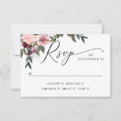 Elegante roze rozenbloemen. Tuin bloemenbruiloft RSVP Kaartje (Voorkant)