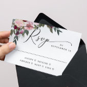 Elegante roze rozenbloemen. Tuin bloemenbruiloft RSVP Kaartje