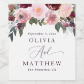 Elegante roze rozenbloemen. Tuin bloemenbruiloft Wijn Etiket (Enkel label)