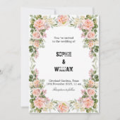 🌸 Elegante roze rozenbruiloft: een tijdloze Roman Kaart (Voorkant)