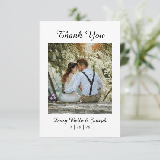 Elegante roze rozentuin bedankkaart (Staand voorkant)