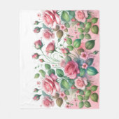 Elegante roze rozentuin fleece deken (Voorkant)