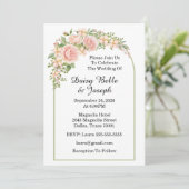 Elegante roze rozentuin kaart (Staand voorkant)