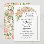 Elegante roze rozentuin kaart (Voorkant / Achterkant)