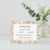 Elegante Roze Rozentuin  RSVP Kaartje (Staand voorkant)