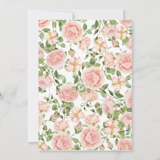 Elegante Roze Rozentuin  Save The Date (Achterkant)