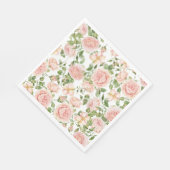 Elegante roze rozentuin servet (Hoek)