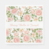Elegante roze rozentuin servet (Voorkant)