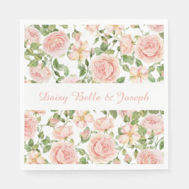 Elegante roze rozentuin servet