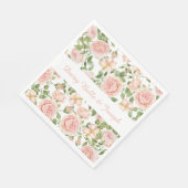 Elegante roze rozentuin servet (Hoek)