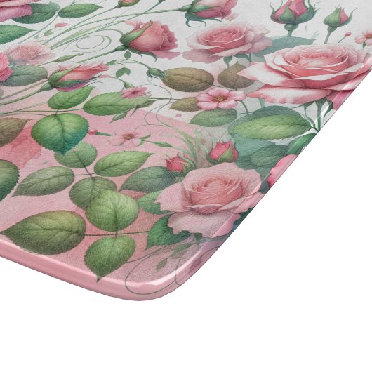 Elegante roze rozentuin snijplank (Hoek)