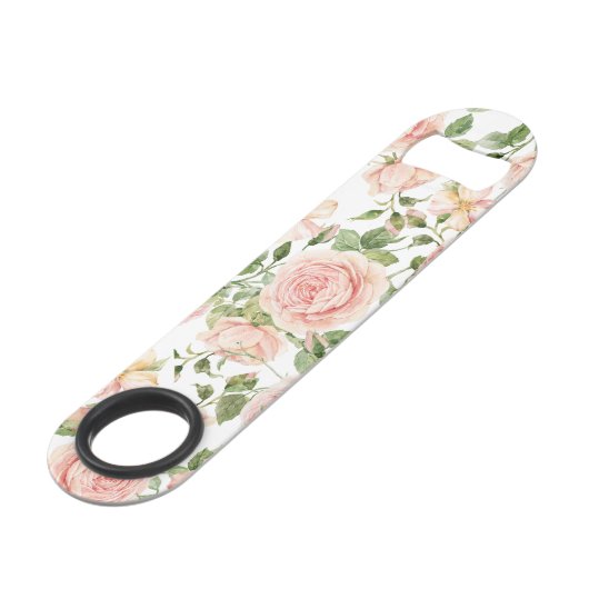 Elegante roze rozentuin speed flessenopener (Voorkant Gekanteld)