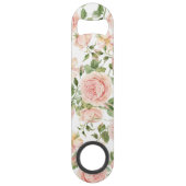 Elegante roze rozentuin speed flessenopener (Achterkant)