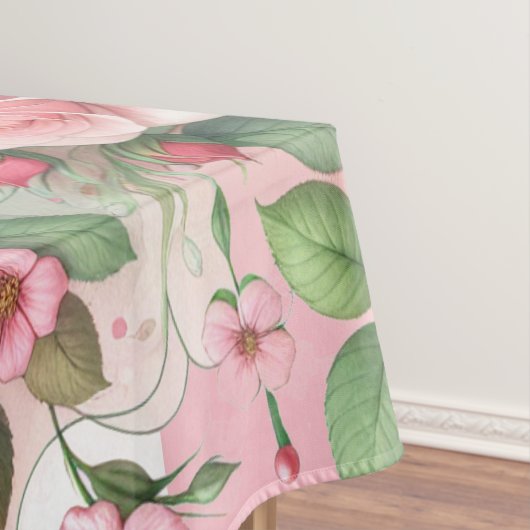 Elegante roze rozentuin tafelkleed (Voorbeeld)