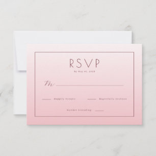 Elegante Roze RSVP Kaart