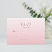 Elegante Roze RSVP Kaart (Staand voorkant)