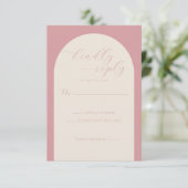 Elegante Roze RSVP Kaart (Staand voorkant)