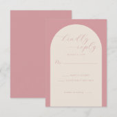 Elegante Roze RSVP Kaart (Voorkant / Achterkant)
