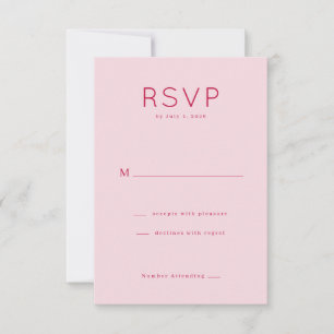 Elegante Roze RSVP Kaart
