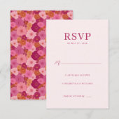 Elegante Roze RSVP Kaart (Voorkant / Achterkant)