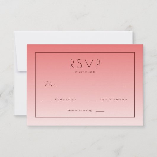 Elegante Roze RSVP Kaart (Voorkant)