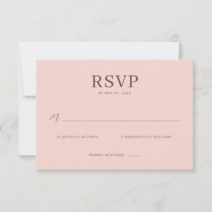 Elegante Roze RSVP Kaart