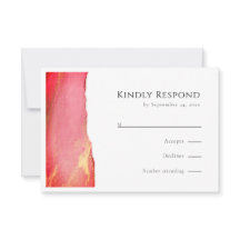 Elegante Roze RSVP Wedding Response Kaart